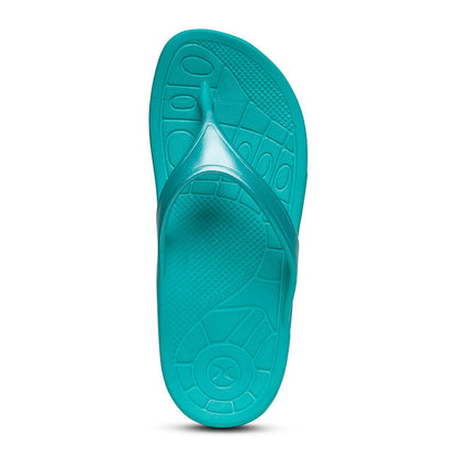 Aetrex Fiji Orthotic Women's Flips - Aqua