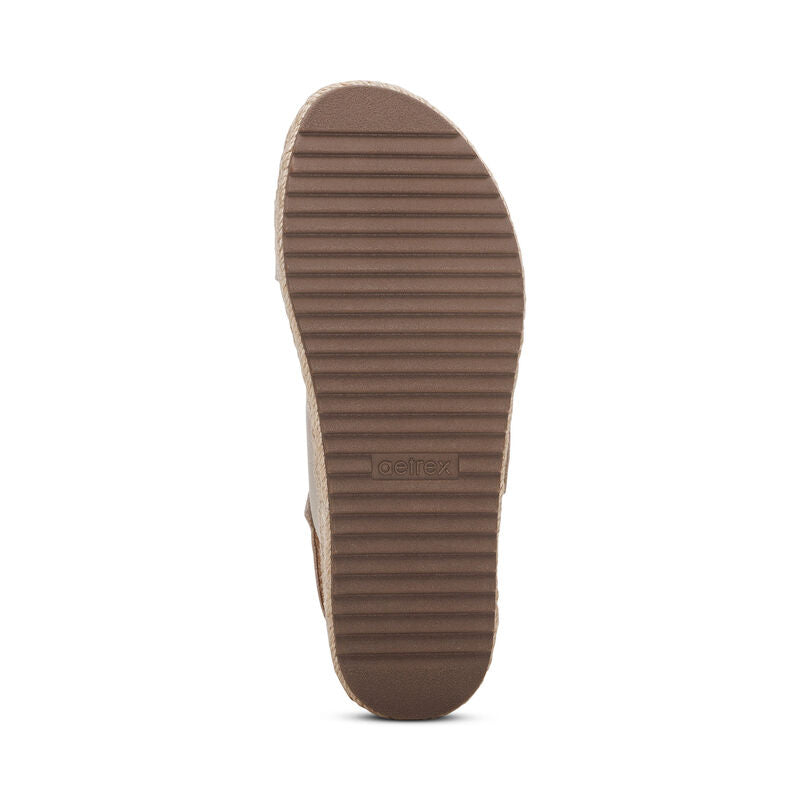 Aetrex Vania Arch Support Platform Sandal - Cream
