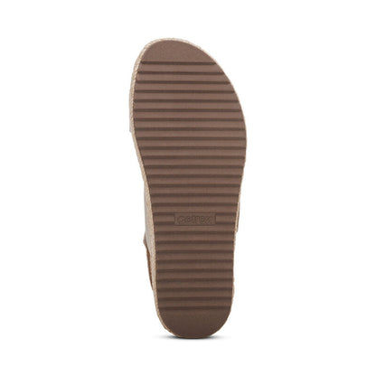 Aetrex Vania Arch Support Platform Sandal - Cream