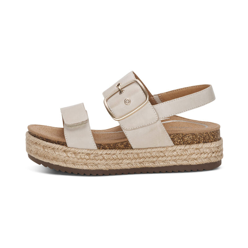 Aetrex Vania Arch Support Platform Sandal - Cream