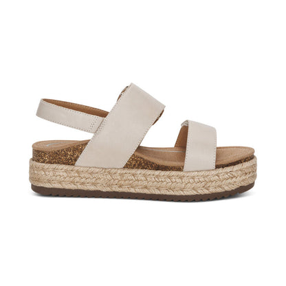 Aetrex Vania Arch Support Platform Sandal - Cream