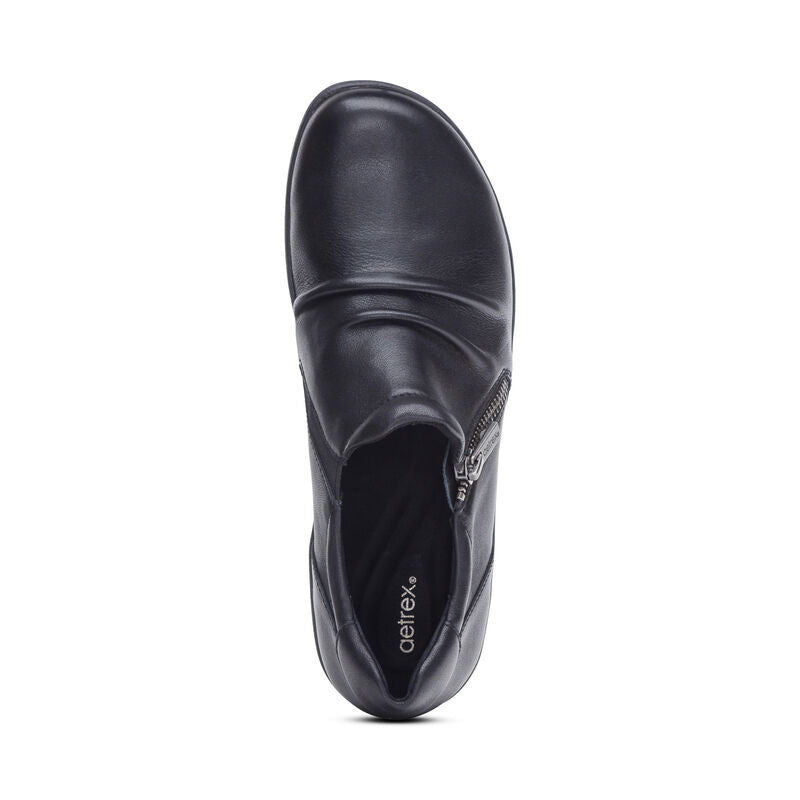 Aetrex Katie Side Zip Slip-On - Black