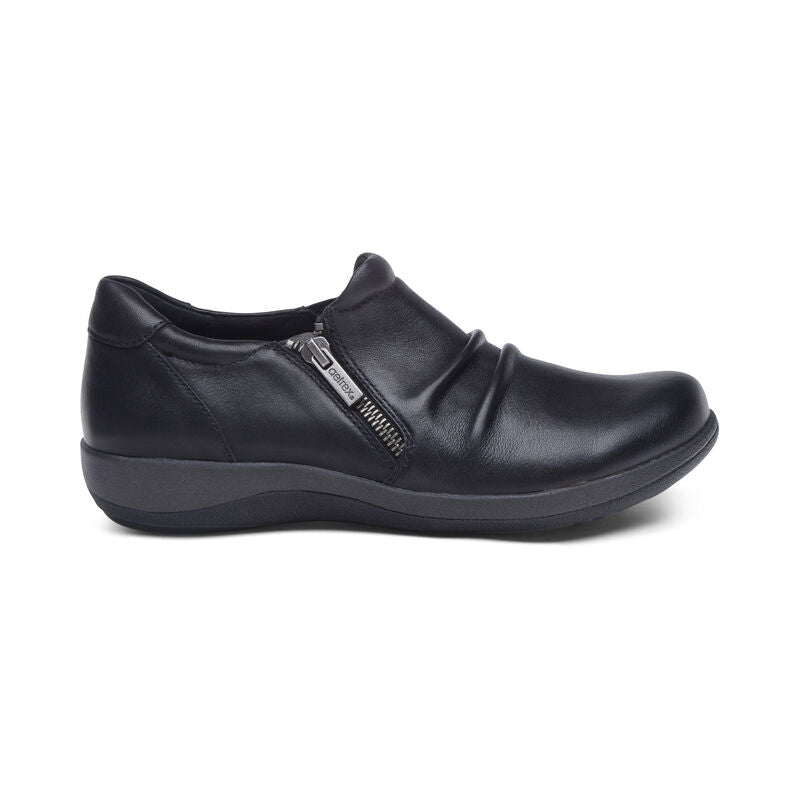 Aetrex Katie Side Zip Slip-On - Black