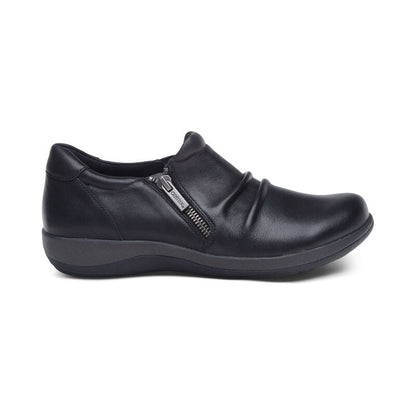 Aetrex Katie Side Zip Slip-On - Black