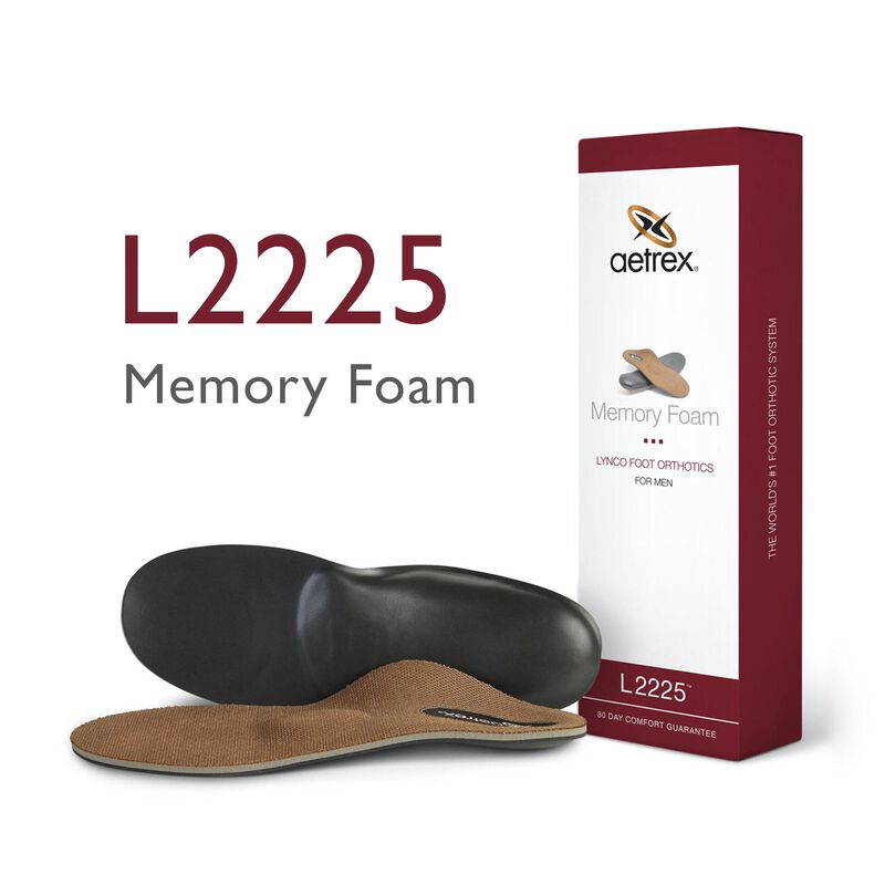 Aetrex Men's Memory Foam Posted Orthotics W/ Metatarsal Support