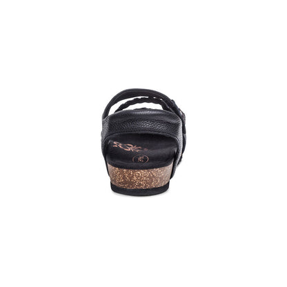 Aetrex Jillian Braided Quarter Strap Sandal - Black
