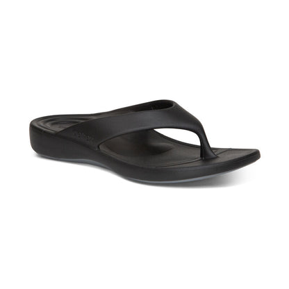 Aetrex Maui Orthotic Women's Flips - Matte Black
