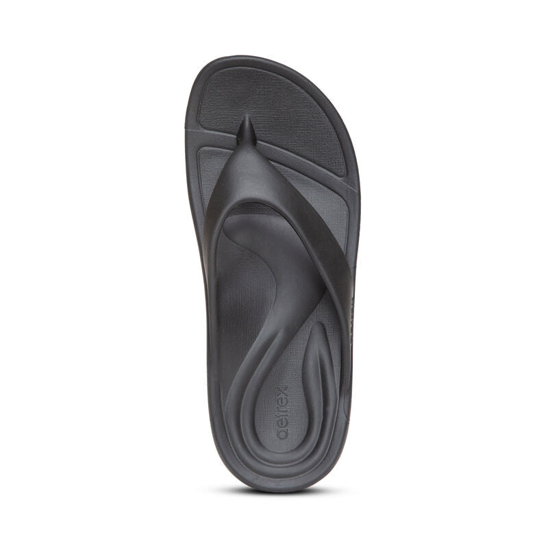 Aetrex Maui Orthotic Women's Flips - Matte Black