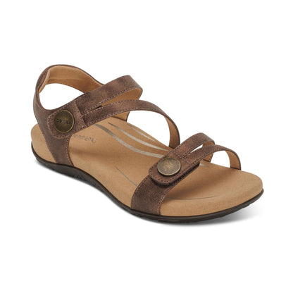 Aetrex Jess Adjustable Quarter Strap Sandal - Bronze
