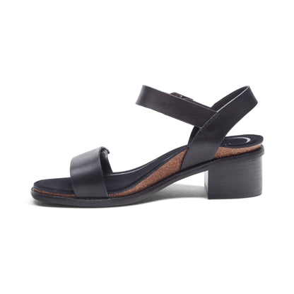 Aetrex Mae Adjustable Quarter Strap Heel - Black