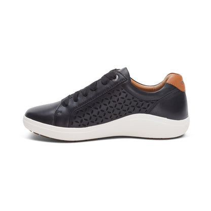 Aetrex Courtney Lace-up Sneaker - Black Cutout