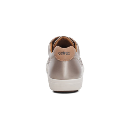 Aetrex Courtney Lace-up Sneaker - White Gold Cutout