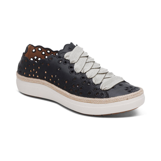 Aetrex Charlotte Lace-Up Sneaker - Black
