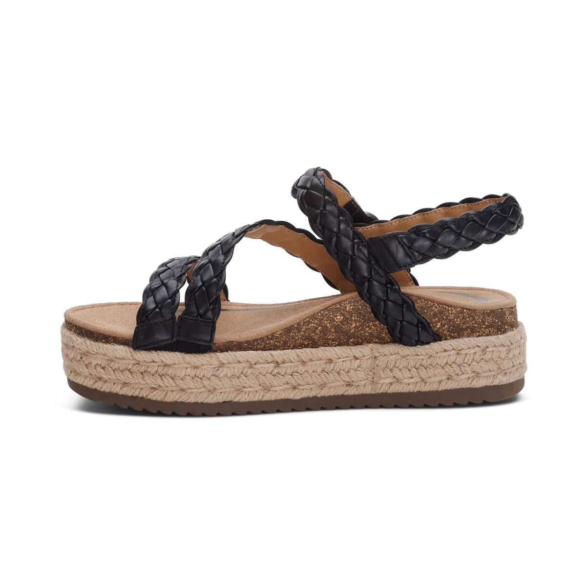 Aetrex Julia Arch Support Platform Sandal - Black