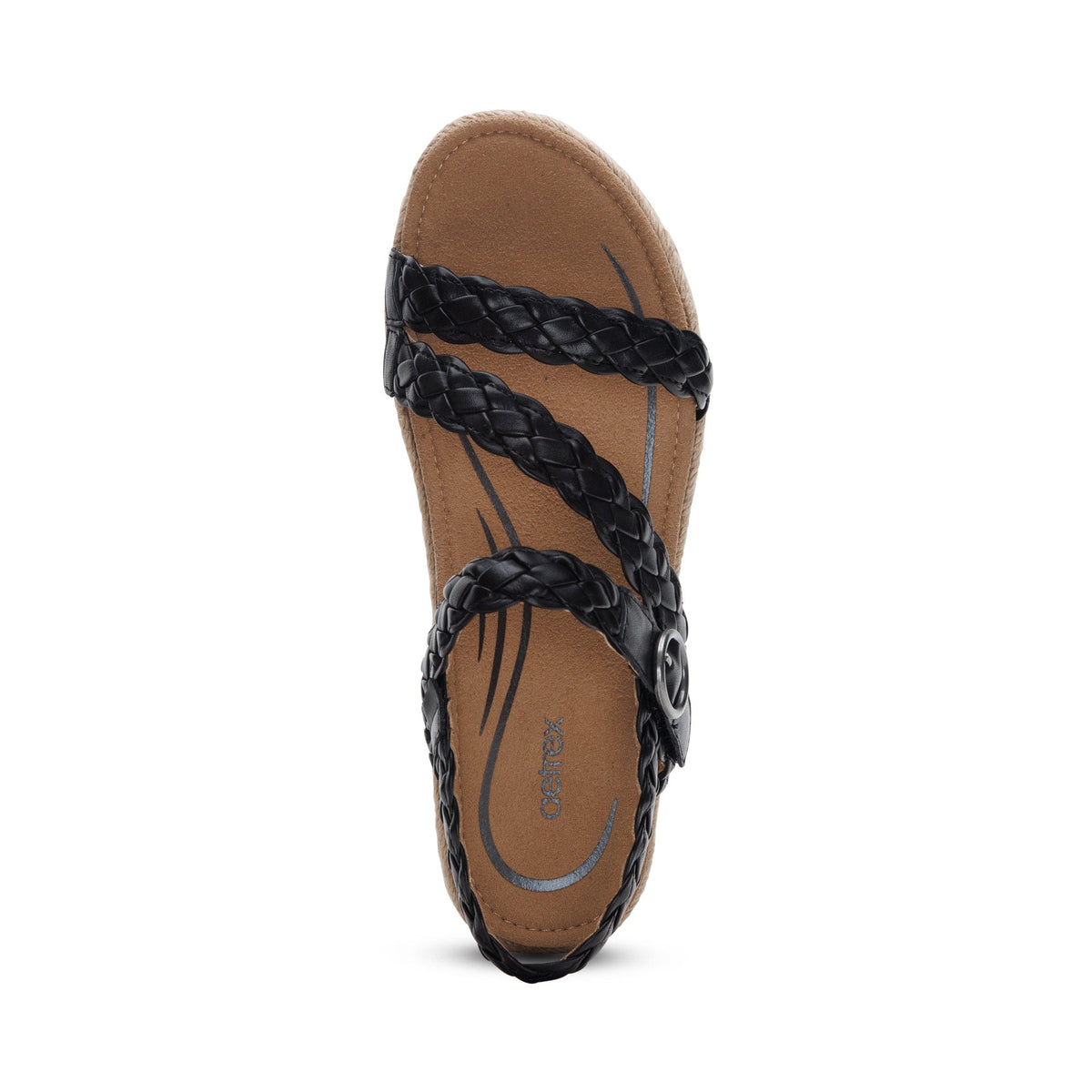 Aetrex Julia Arch Support Platform Sandal - Black