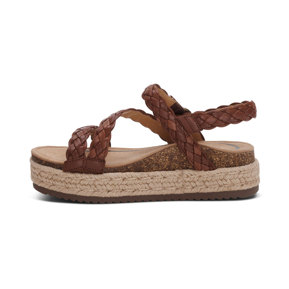 Aetrex Julia Arch Support Platform Sandal - Walnut