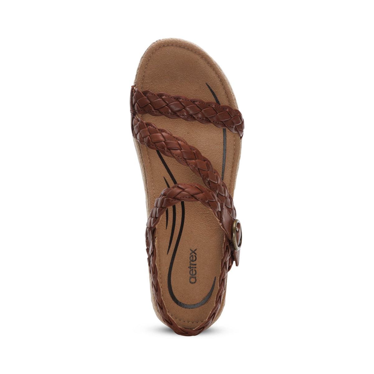 Aetrex Julia Arch Support Platform Sandal - Walnut