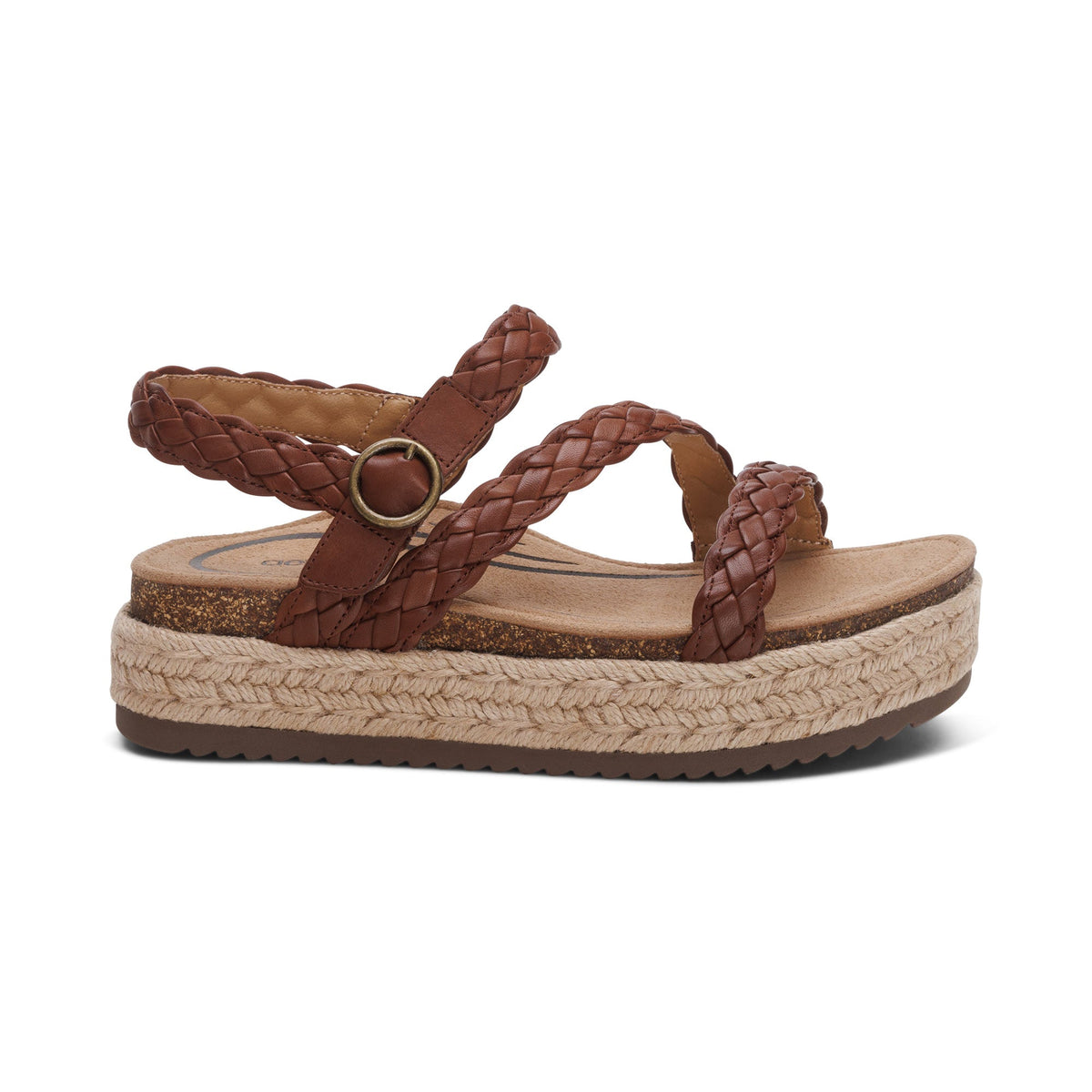 Aetrex Julia Arch Support Platform Sandal - Walnut