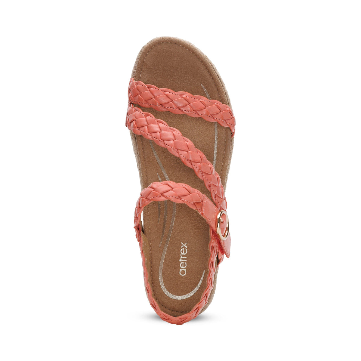 Aetrex Julia Arch Support Platform Sandal - Coral