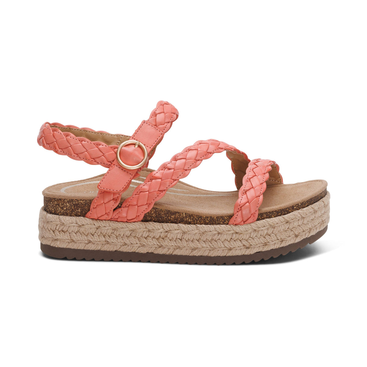 Aetrex Julia Arch Support Platform Sandal - Coral