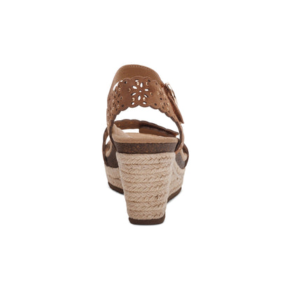 Aetrex Sydney Quarter Strap Espadrille Wedge - Scotch Cutout