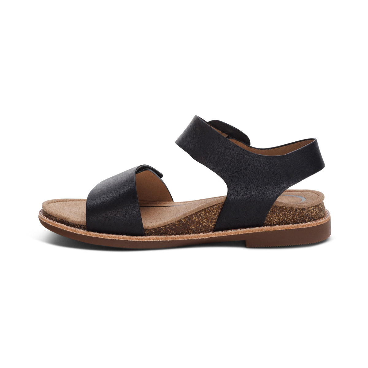 Aetrex Claire Quarter Strap Sandal - Black