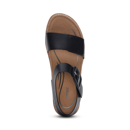 Aetrex Claire Quarter Strap Sandal - Black