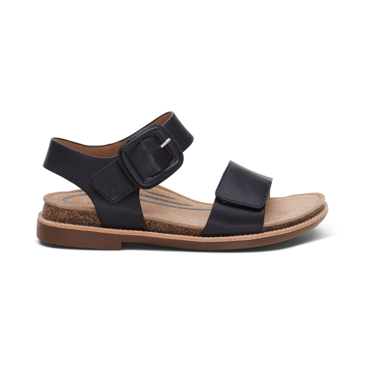 Aetrex Claire Quarter Strap Sandal - Black