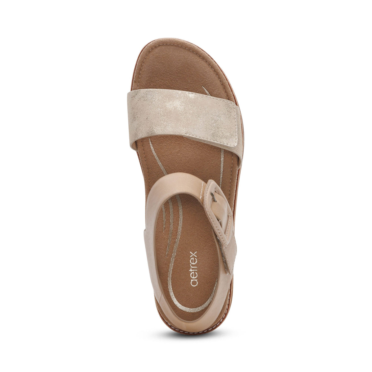 Aetrex Claire Quarter Strap Sandal - Champagne