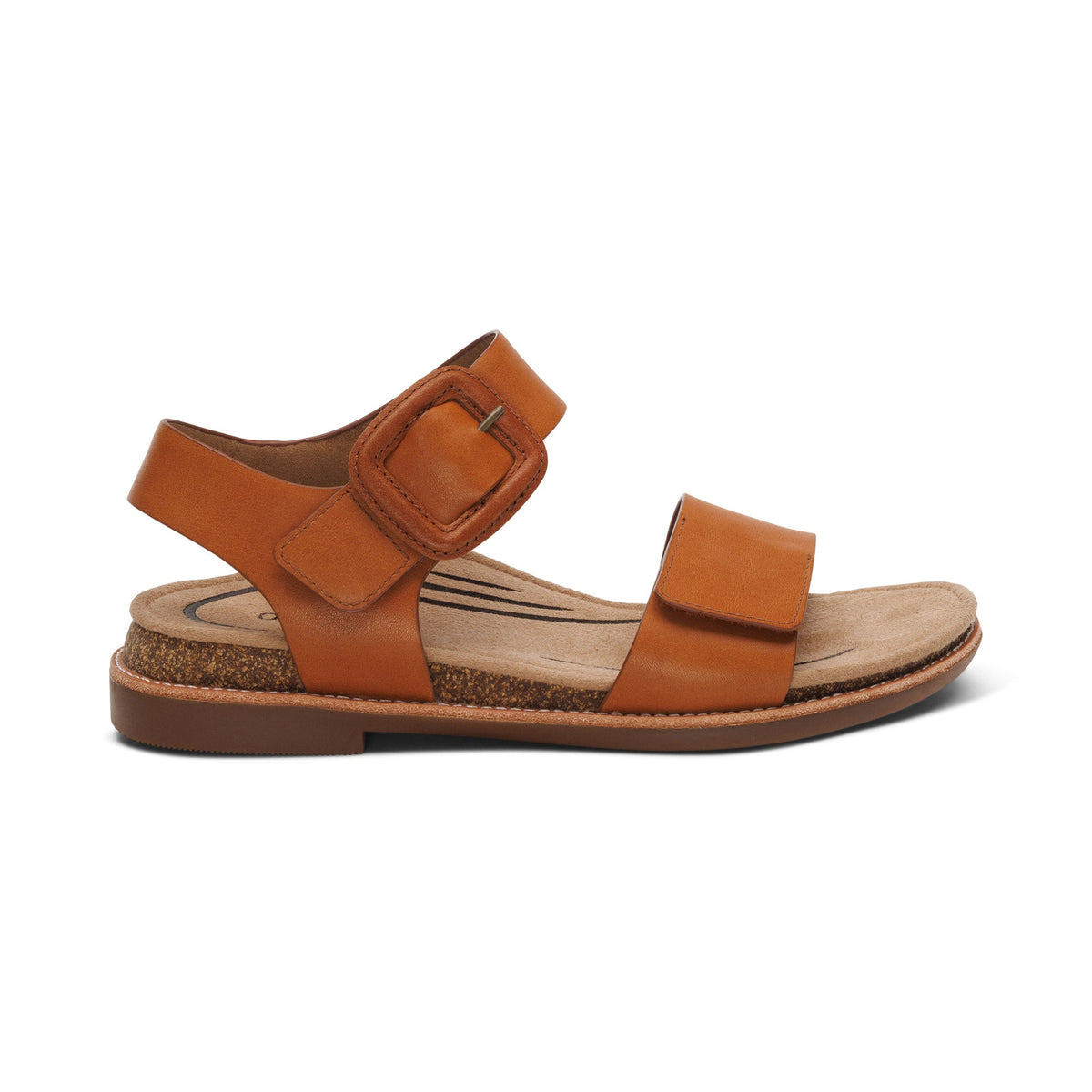 Aetrex Claire Quarter Strap Sandal - Cognac