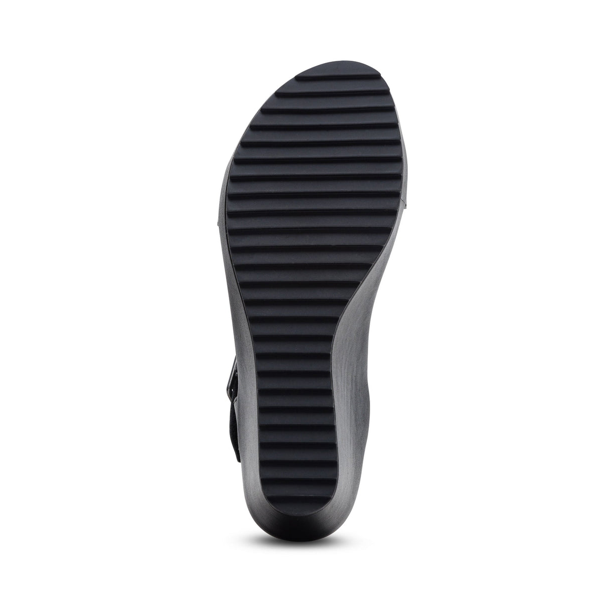 Aetrex Andrea Quarter Strap Wedge  - Black