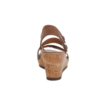 Aetrex Madelyn Quarter Strap Wedge  - Taupe Multi