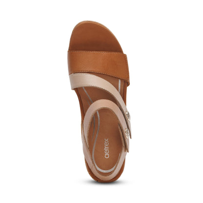 Aetrex Madelyn Quarter Strap Wedge  - Ginger Multi