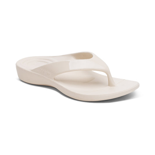 Aetrex Maui Orthotic Women's Flips - Ivory Gloss