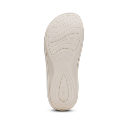 Aetrex Maui Orthotic Women's Flips - Ivory Gloss