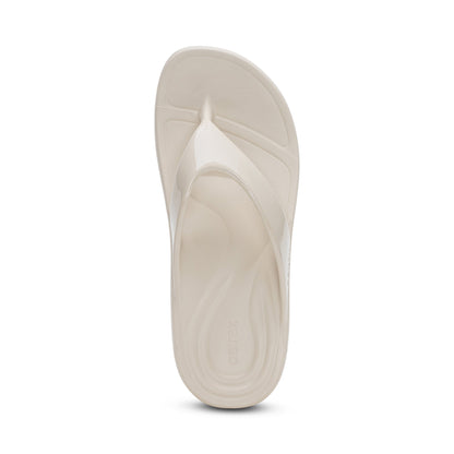 Aetrex Maui Orthotic Women's Flips - Ivory Gloss