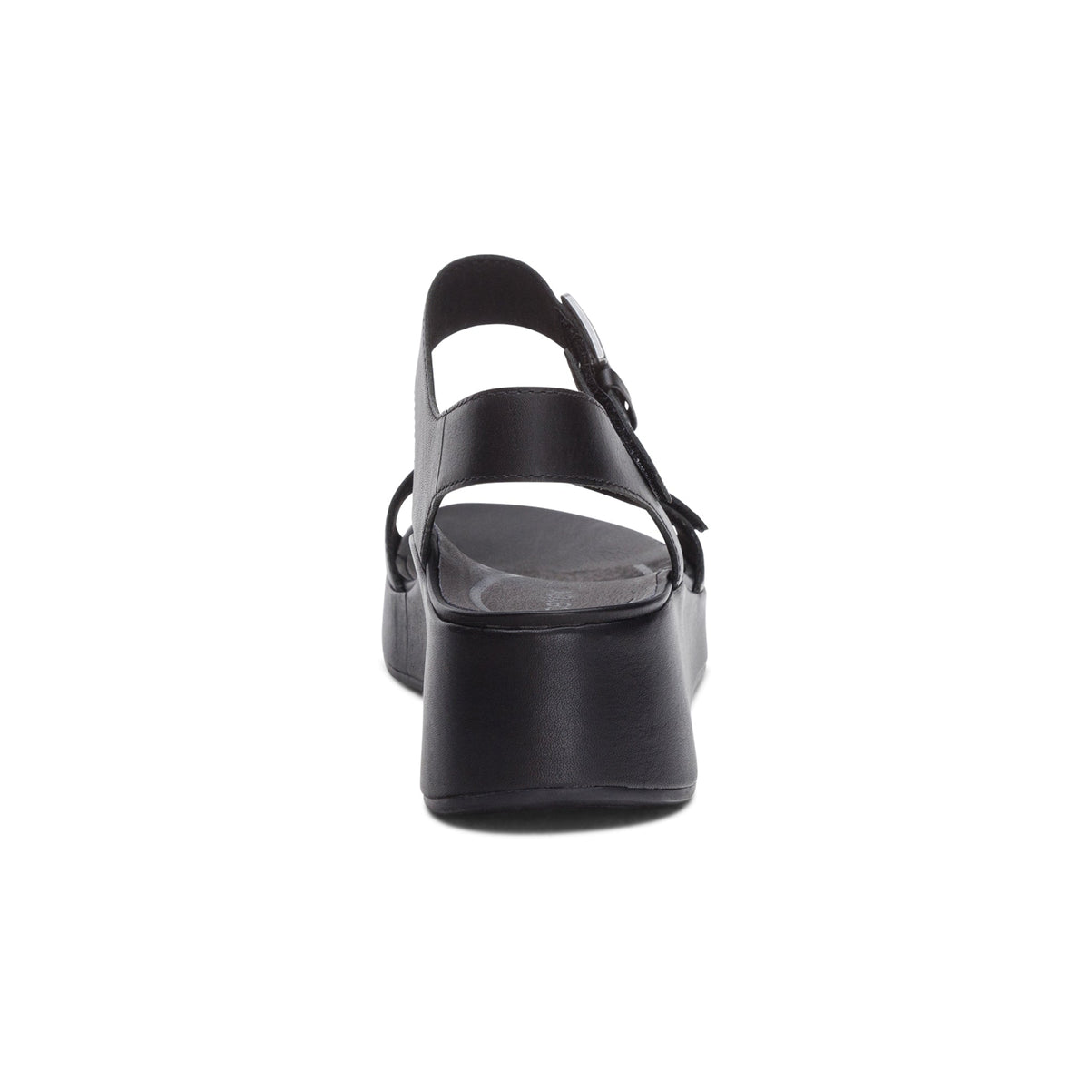Aetrex Ariel Adjustable Quarter Strap Wedge  - Black