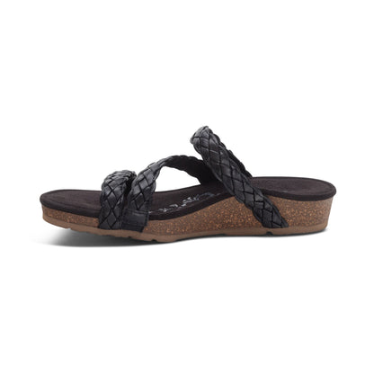 Aetrex Josie Braided Slide - Black