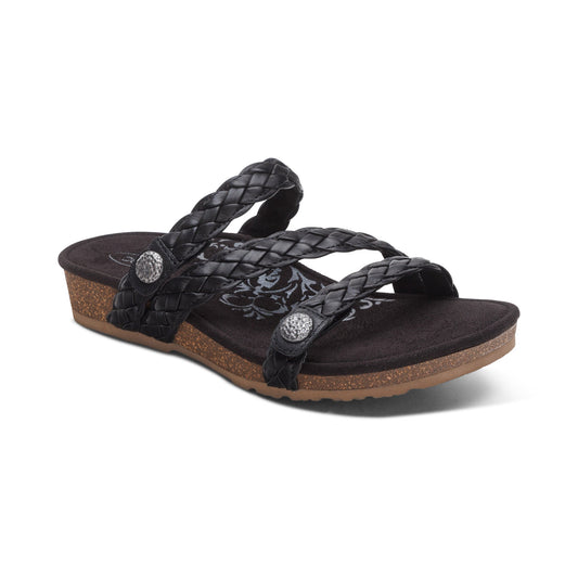 Aetrex Josie Braided Slide - Black
