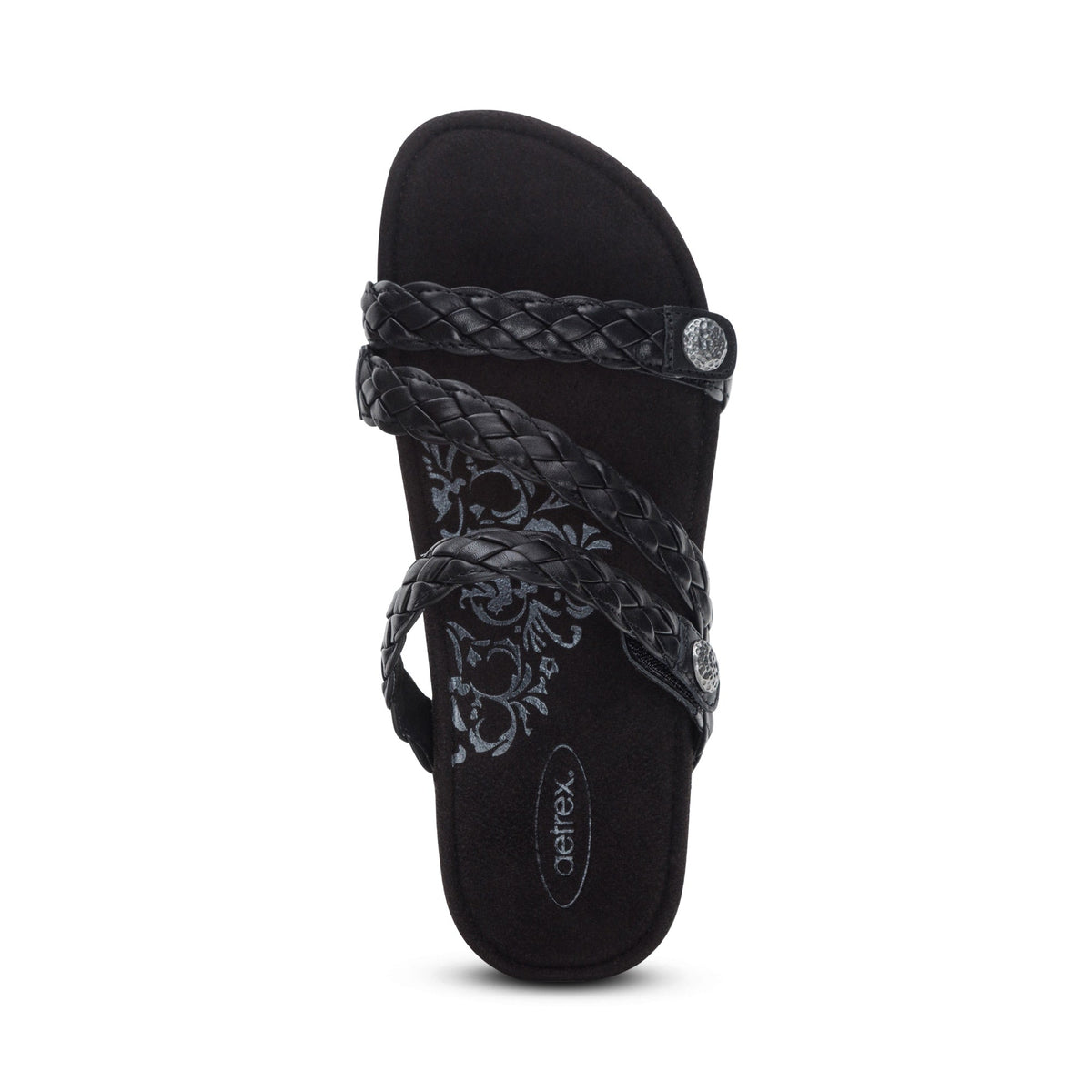 Aetrex Josie Braided Slide - Black