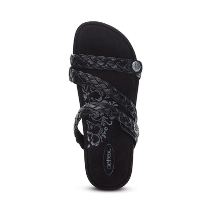 Aetrex Josie Braided Slide - Black