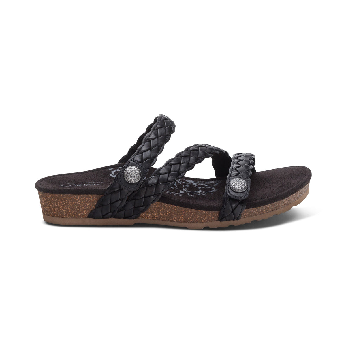 Aetrex Josie Braided Slide - Black