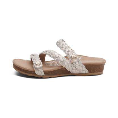 Aetrex Josie Braided Slide - Champagne