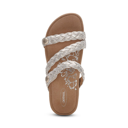 Aetrex Josie Braided Slide - Champagne