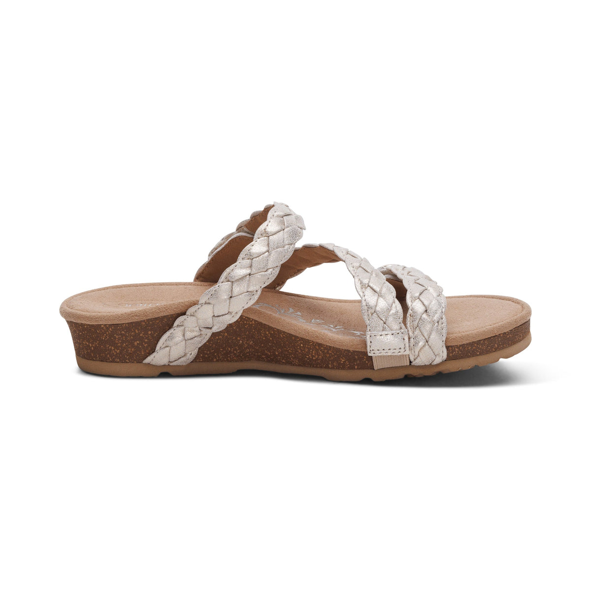Aetrex Josie Braided Slide - Champagne