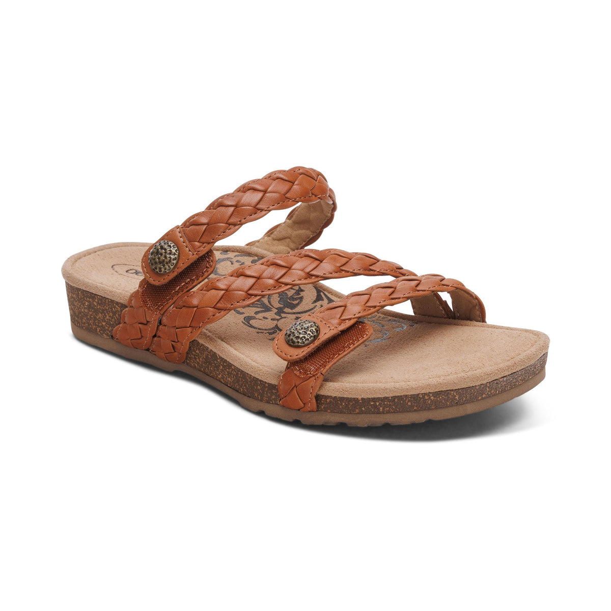 Aetrex Josie Braided Slide - Ginger