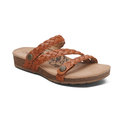 Aetrex Josie Braided Slide - Ginger