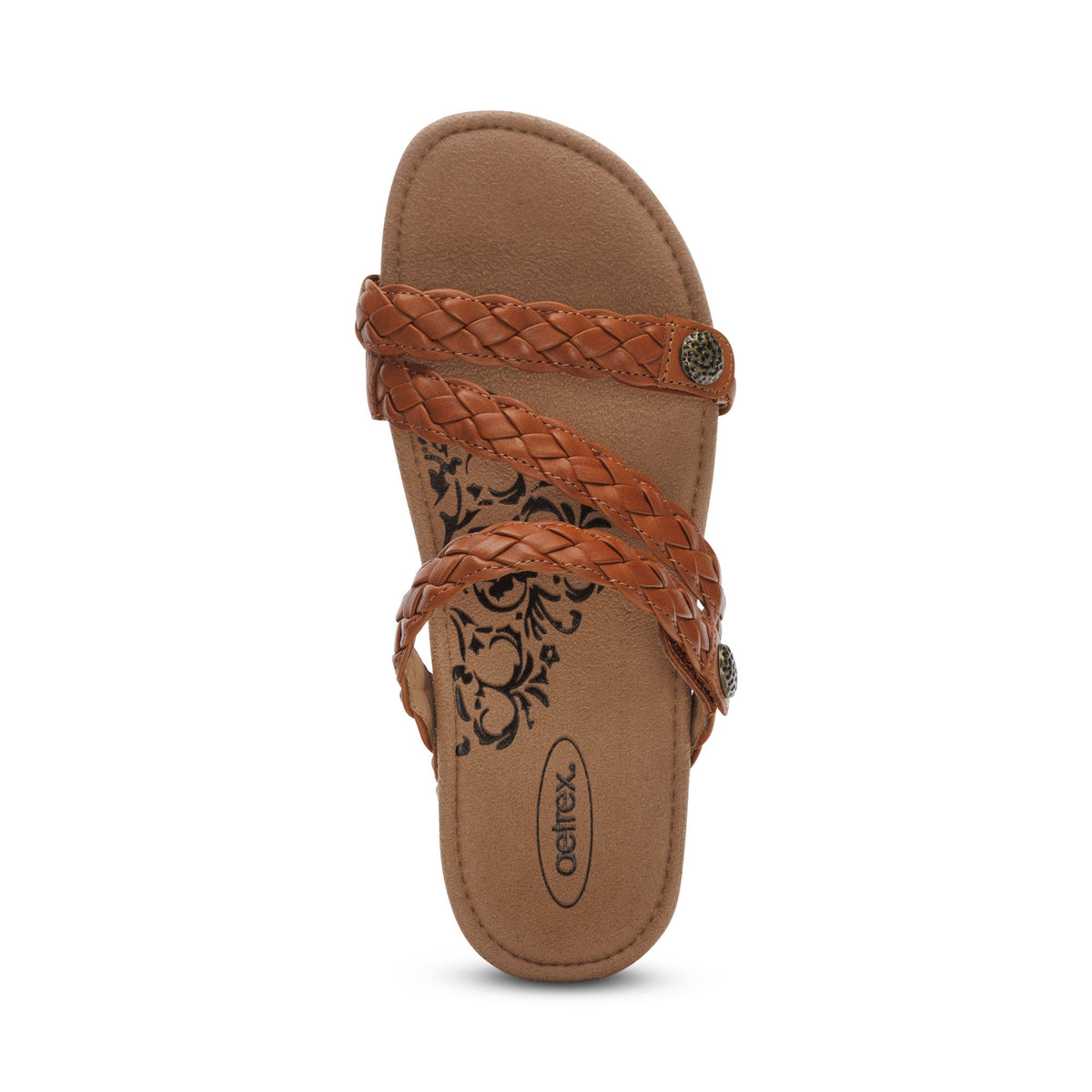 Aetrex Josie Braided Slide - Ginger