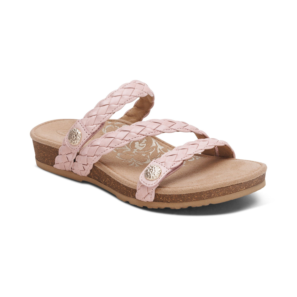 Aetrex Josie Braided Slide - Rose