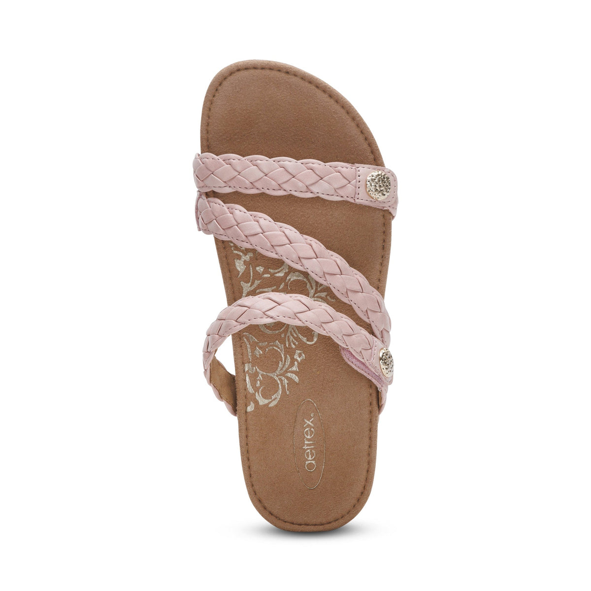 Aetrex Josie Braided Slide - Rose